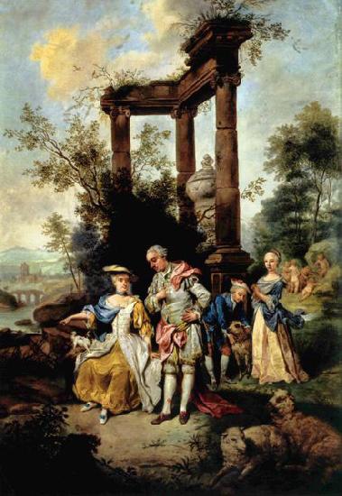 Johann Conrad Seekatz Die Familie Goethe in Schafertracht oil painting image